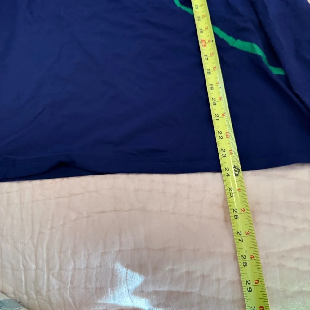 🎄Palm Tree Sequins ‘Beachy n Bright’ Swim Top Rash Guard XL Beach Land’s End